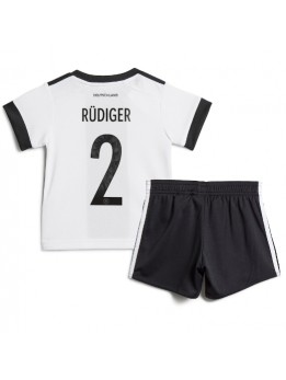 Billige Tyskland Antonio Rudiger #2 Hjemmedraktsett Barn VM 2022 Kortermet (+ Korte bukser)